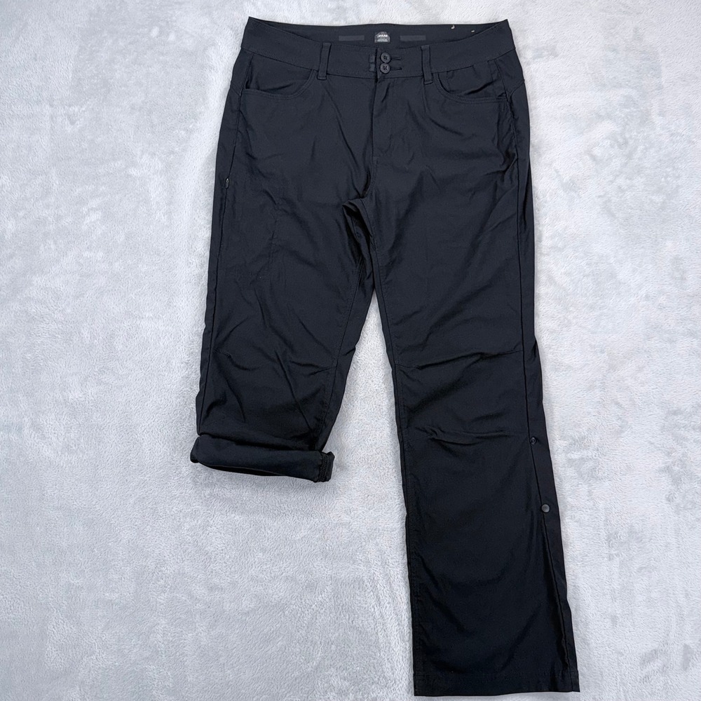prAna Halle Pant II Roll Up Womens 12 Black Convertible ReZion Hiking Bootcut